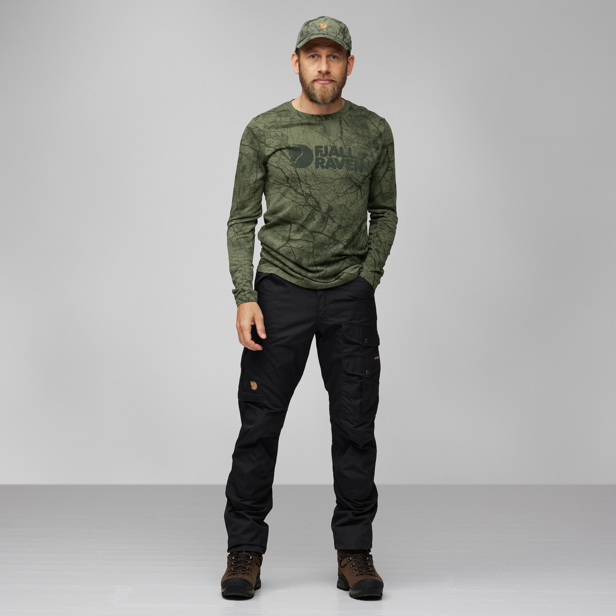 FJÄLLRÄVEN VÄRMLAND WOOL LS SHIRT GREEN CAMO - Shirts