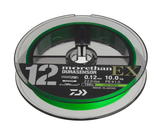 DAIWA UVF MORETHAN DURASENSOR 12EX BRAIDED LINE 150 M LIME GREEN