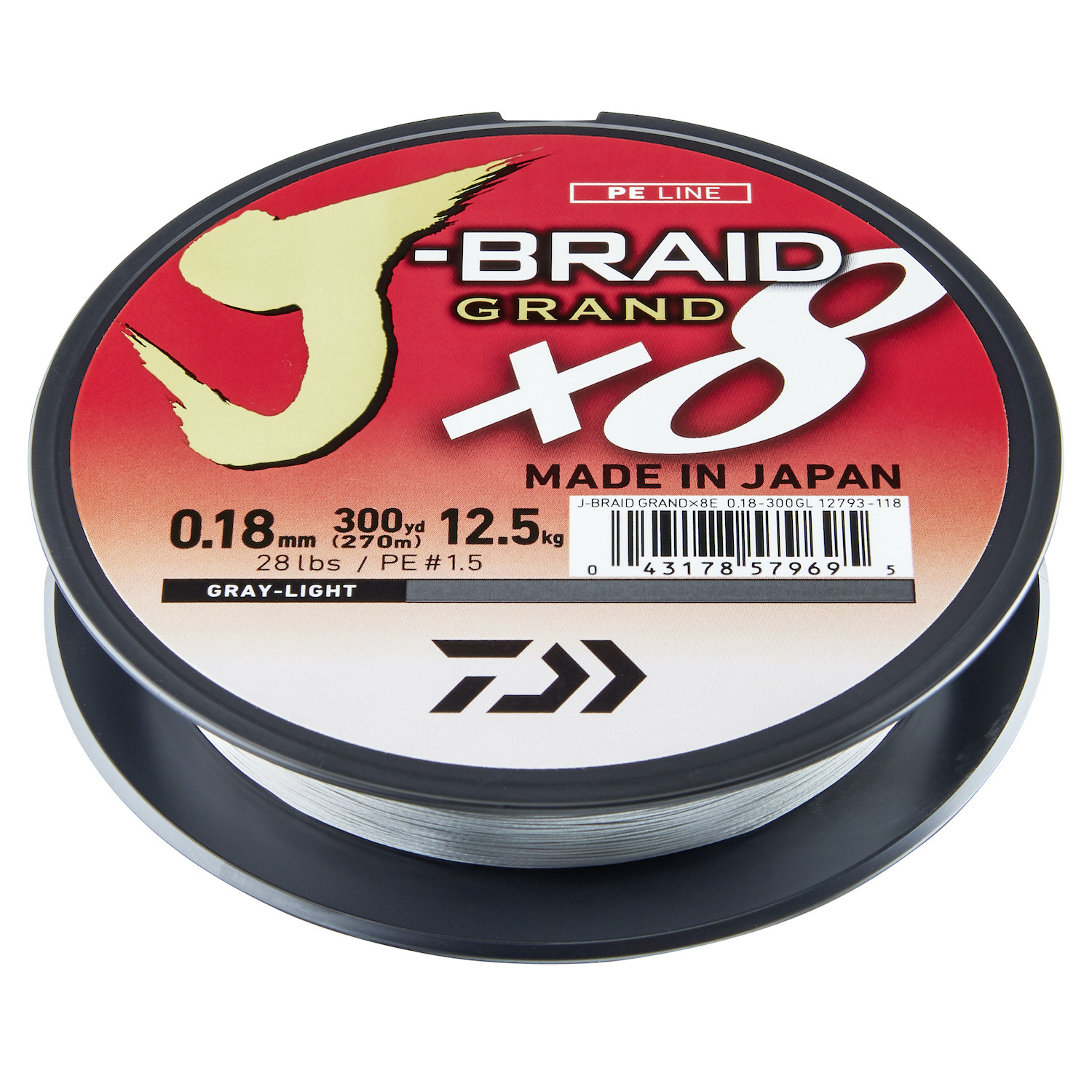 DAIWA J-BRAID GRAND X8 BRAIDED LINE 135 M LIGHT GREY