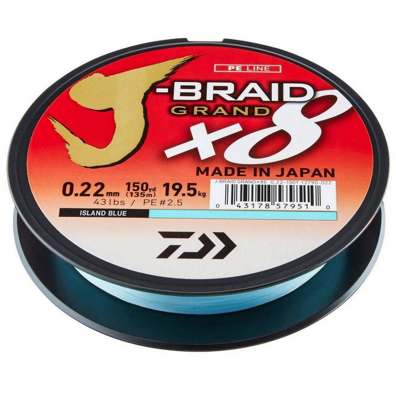 DAIWA J-BRAID GRAND X8 BRAIDED LINE 135 M BLUE