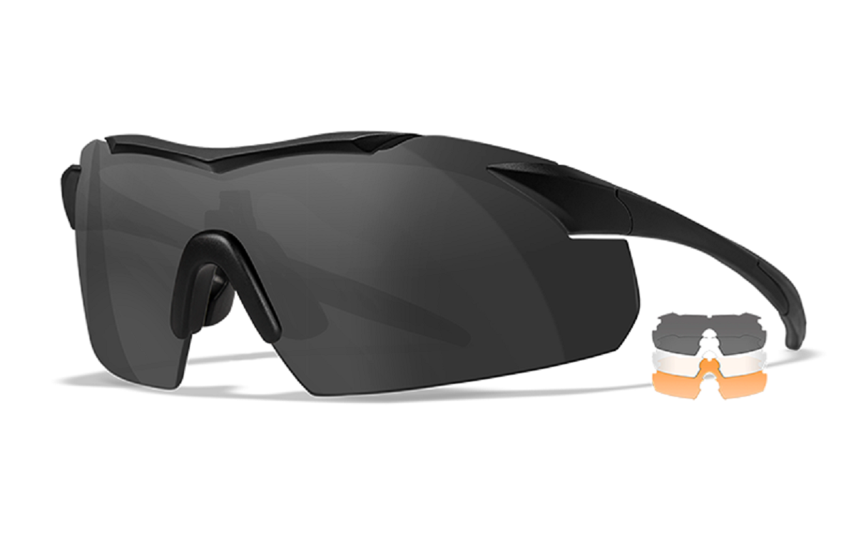 WILEYX VAPOR COMM 2.5 GLASSES GREY/CLEAR/RUST MATTE BLACK FRAME