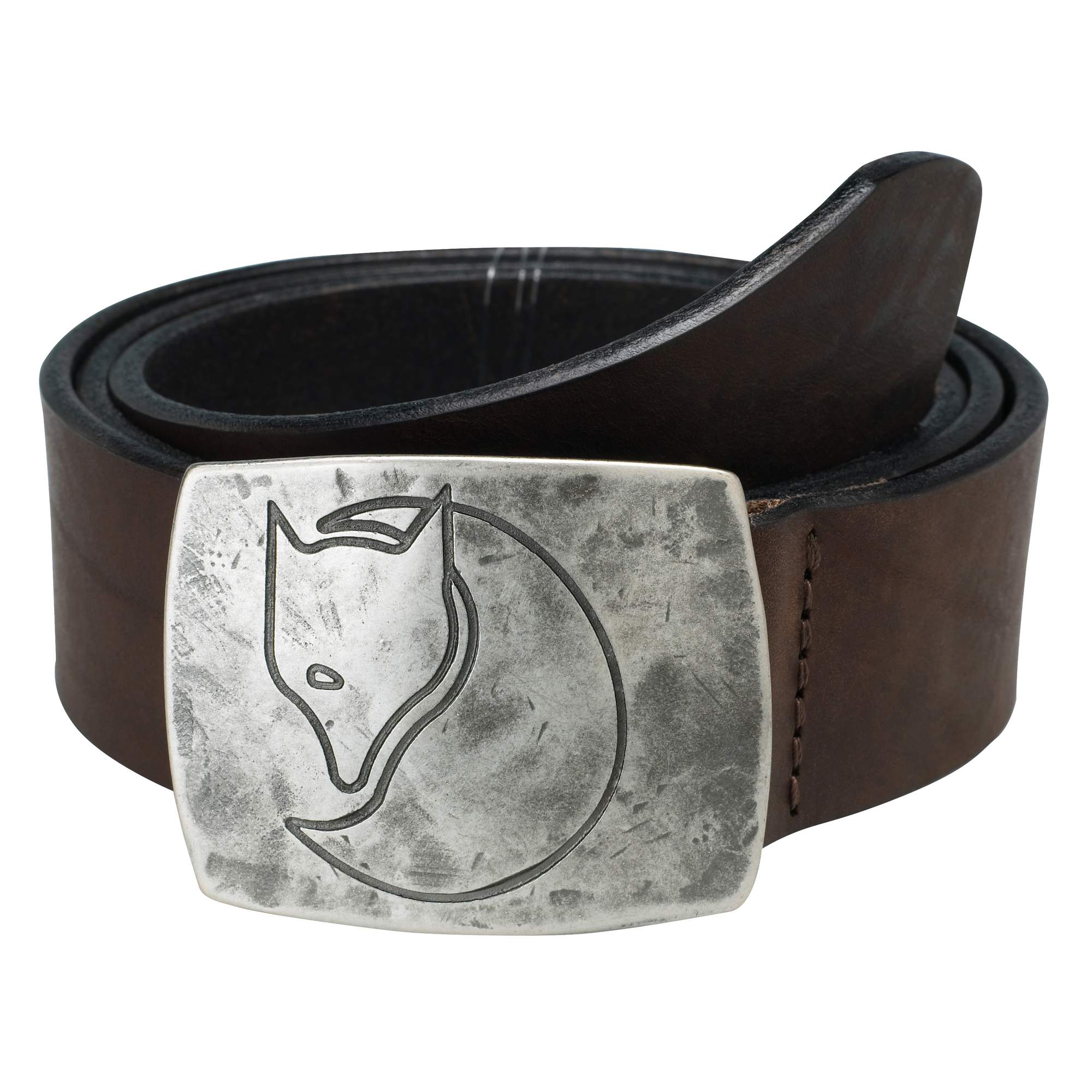 FJÄLLRÄVEN MURENA SILVER LEATHER BELT BROWN