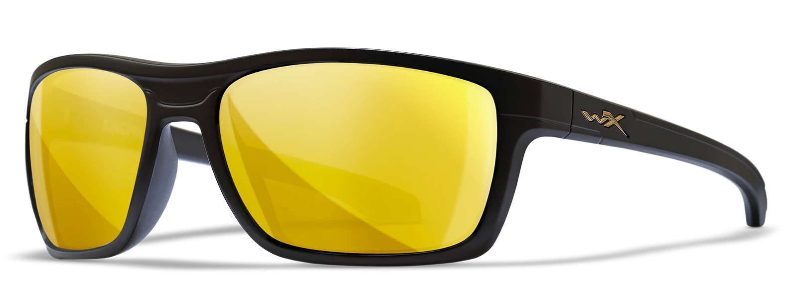 WILEYX KINGPIN SUNGLASSES AMBER GOLD MIRROR MATTE BLACK FRAME
