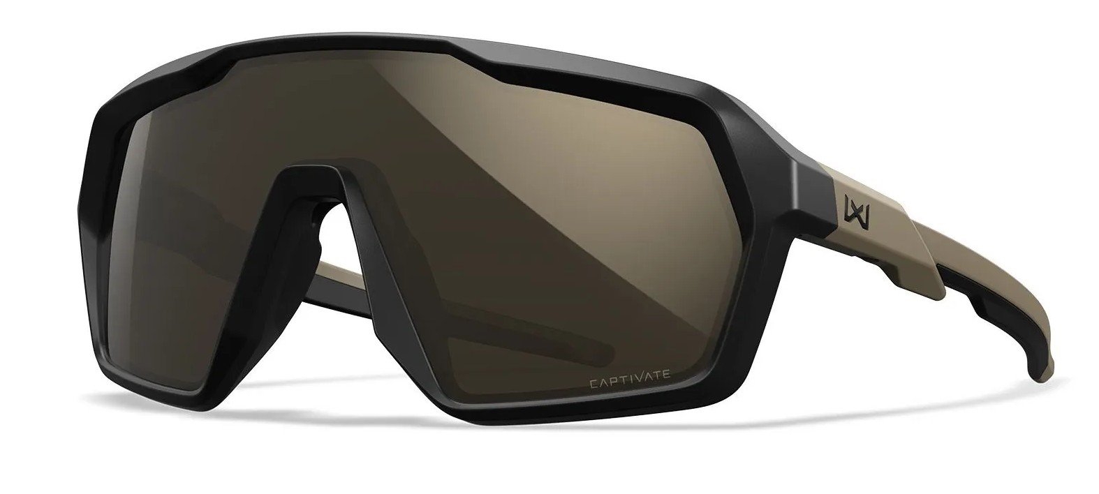 WILEYX CITADEL CAPTIVATE TUNGSTEN MIRROR MATTE BLACK TAN FRAME GLASSES