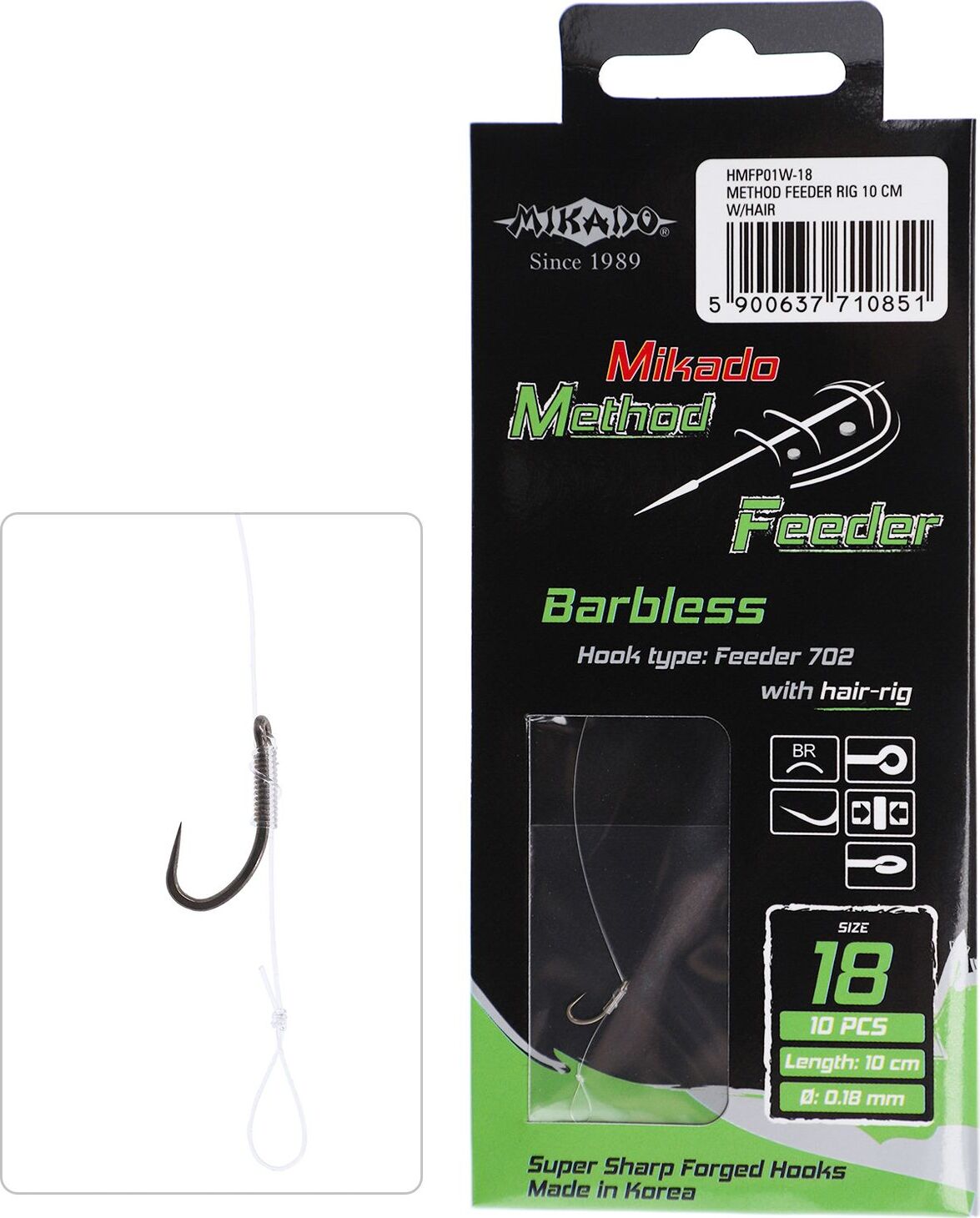 КРЮЧОК С ПОВОДКОМ MIKADO METHOD FEEDER 8 ШТ.