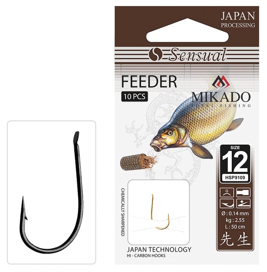 MIKADO SENSUAL FEEDER HOOK WITH LEADER BN 0,16 MM 10 PCS