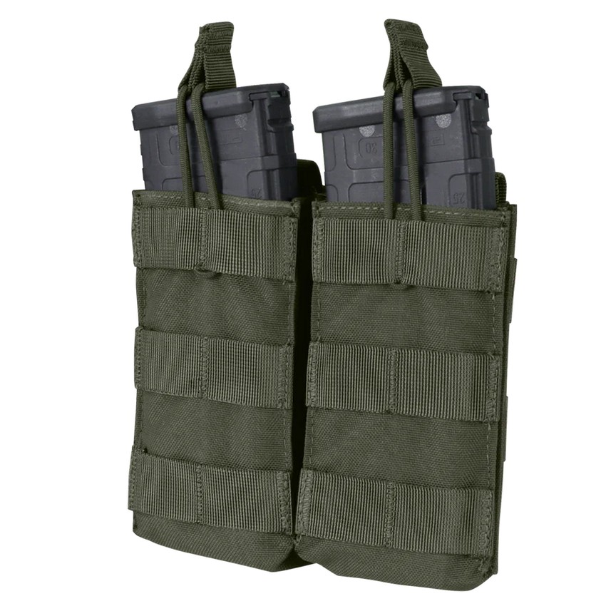 CONDOR DOUBLE M4/M16 OPEN TOP MAG POUCH RANGER GREEN