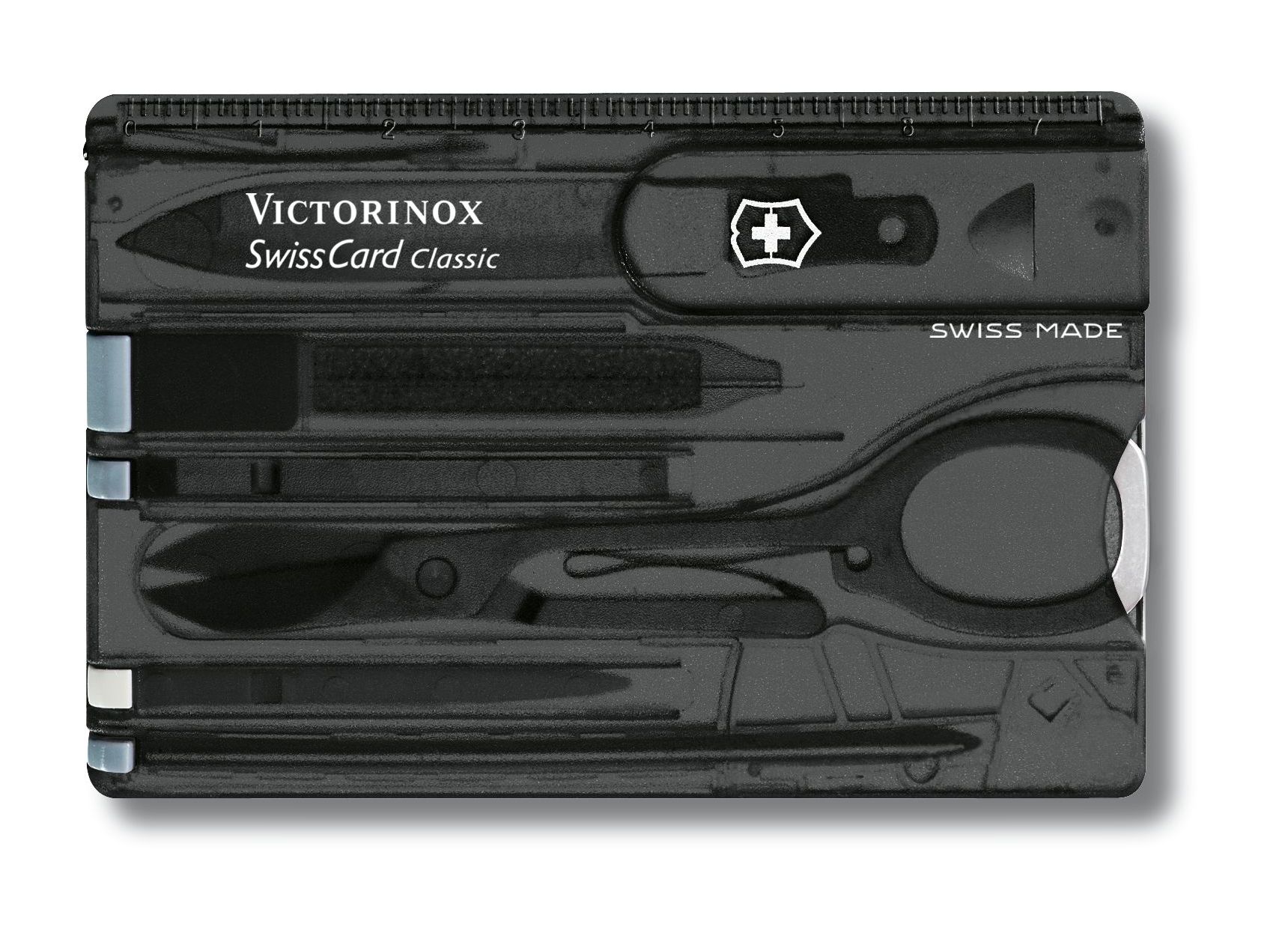 VICTORINOX SWISS CARD CLASSIC IN BLACK TRANSPARENT