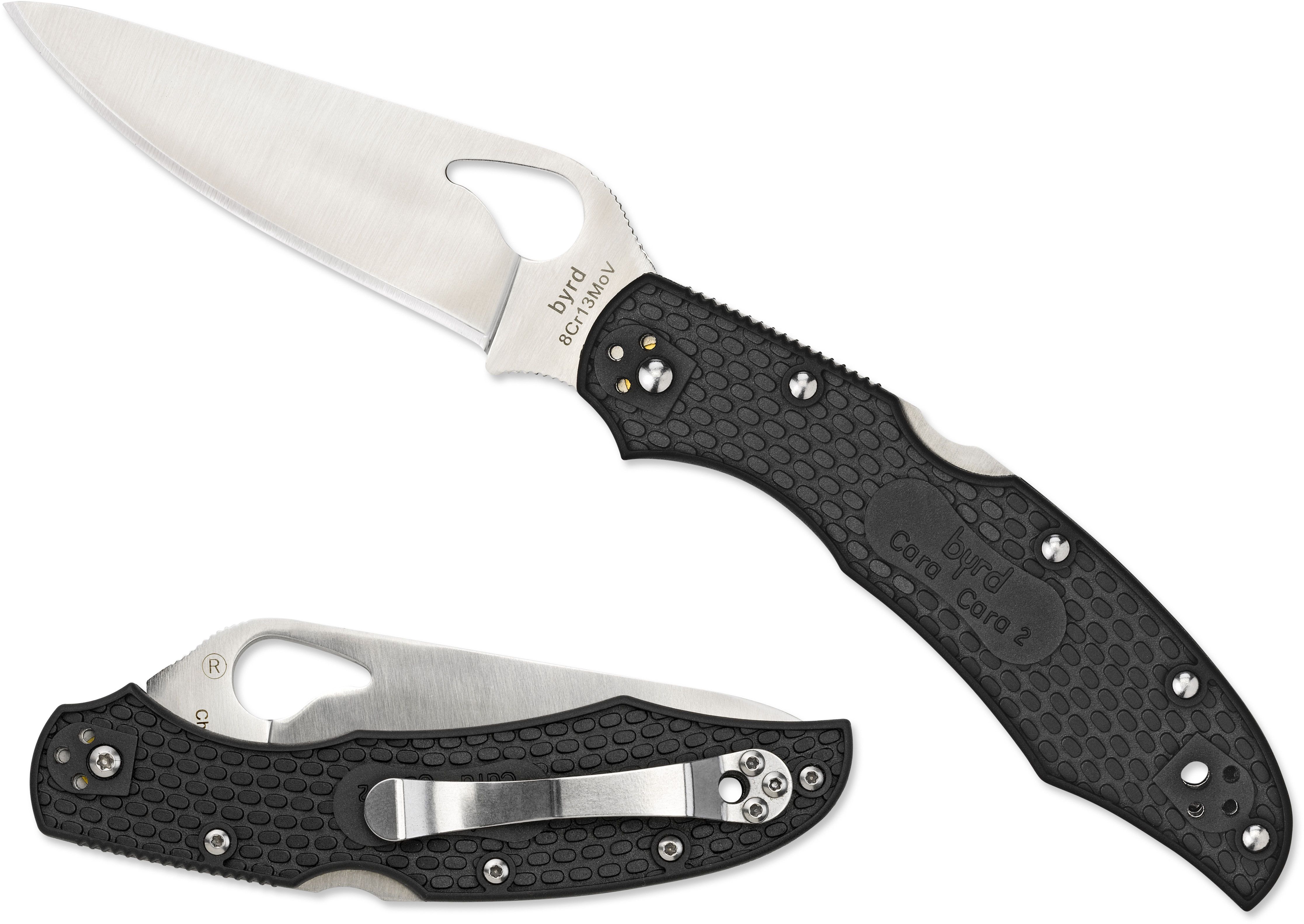 SPYDERCO BYRD CARA CARA 2 FRN PLAINEDGE FOLDING KNIFE