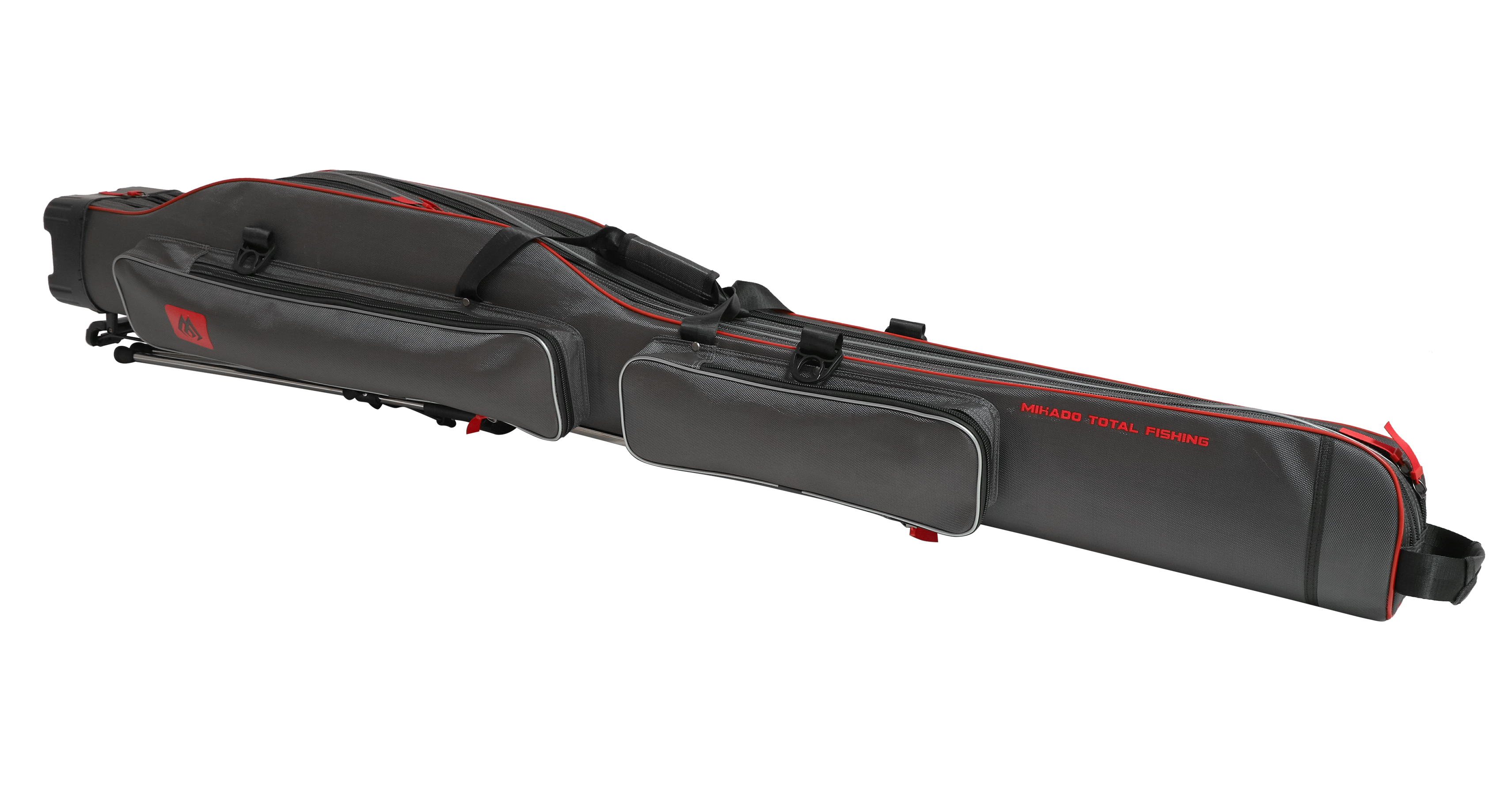 MIKADO ROD CASE 3 COMPARMENTS STIFFED GREY 140 CM