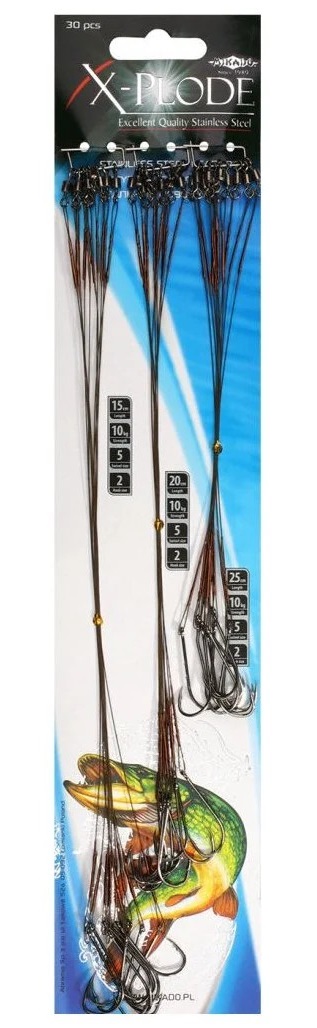 MIKADO STEEL WIRE LEADER BOARD 15/20/25 CM 10 KG 60 PCS