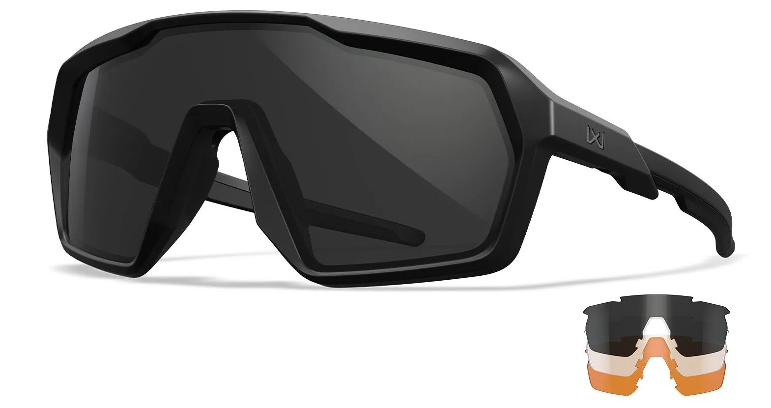 WILEYX CITADEL CLEAR,GREY,LIGHT RUST MATTE BLACK FRAME GLASSES