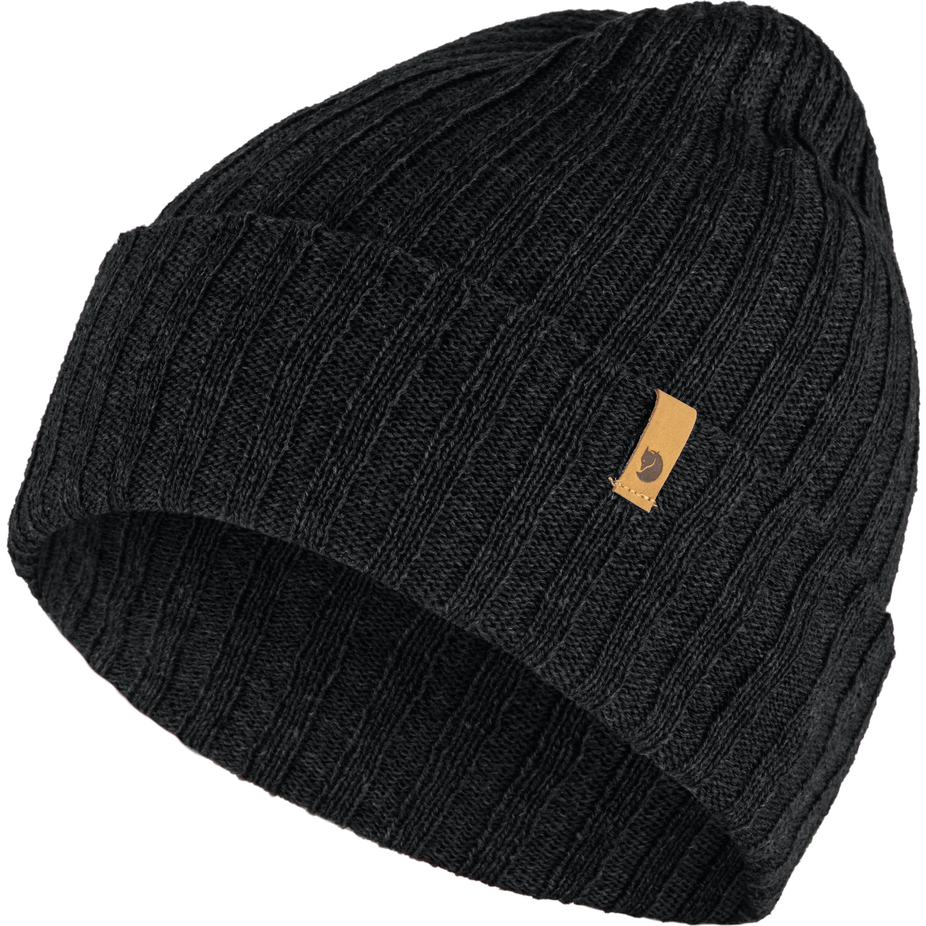FJÄLLRÄVEN BYRON HAT THIN LIGHTWEIGHT WOOL BEANIE BLACK