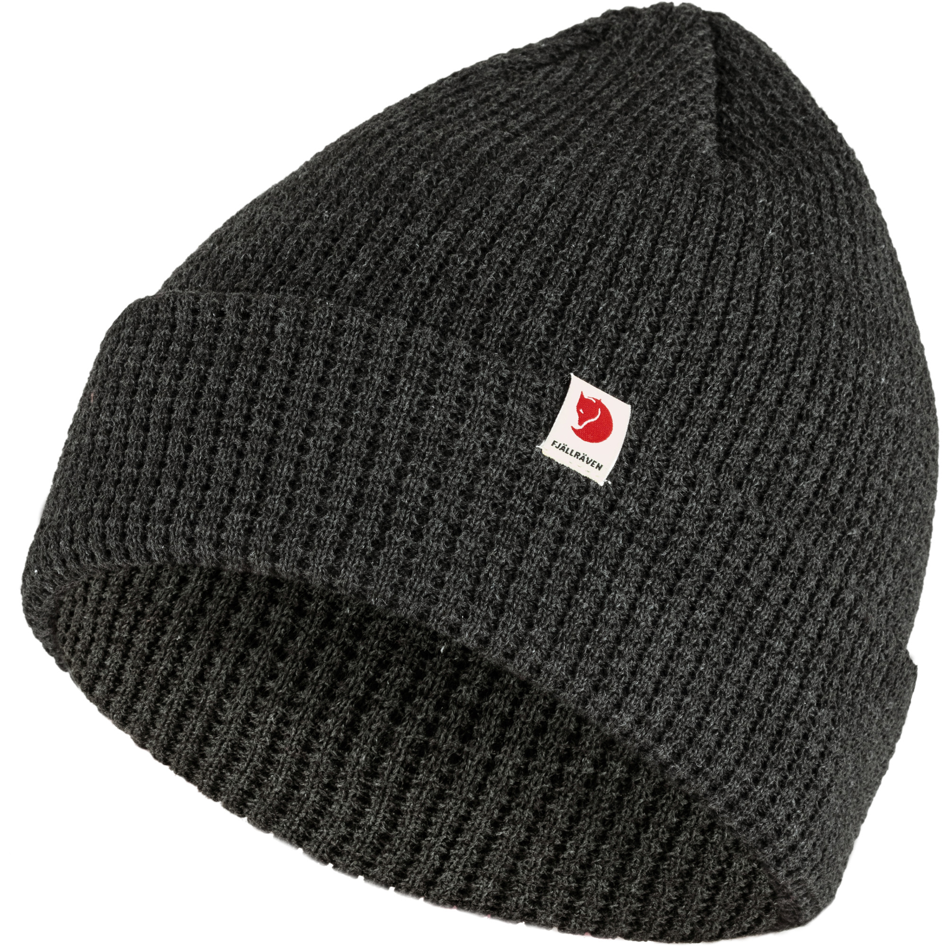 FJÄLLRÄVEN TAB HAT LIGHTWEIGHT KNITTED BEANIE DARK GREY