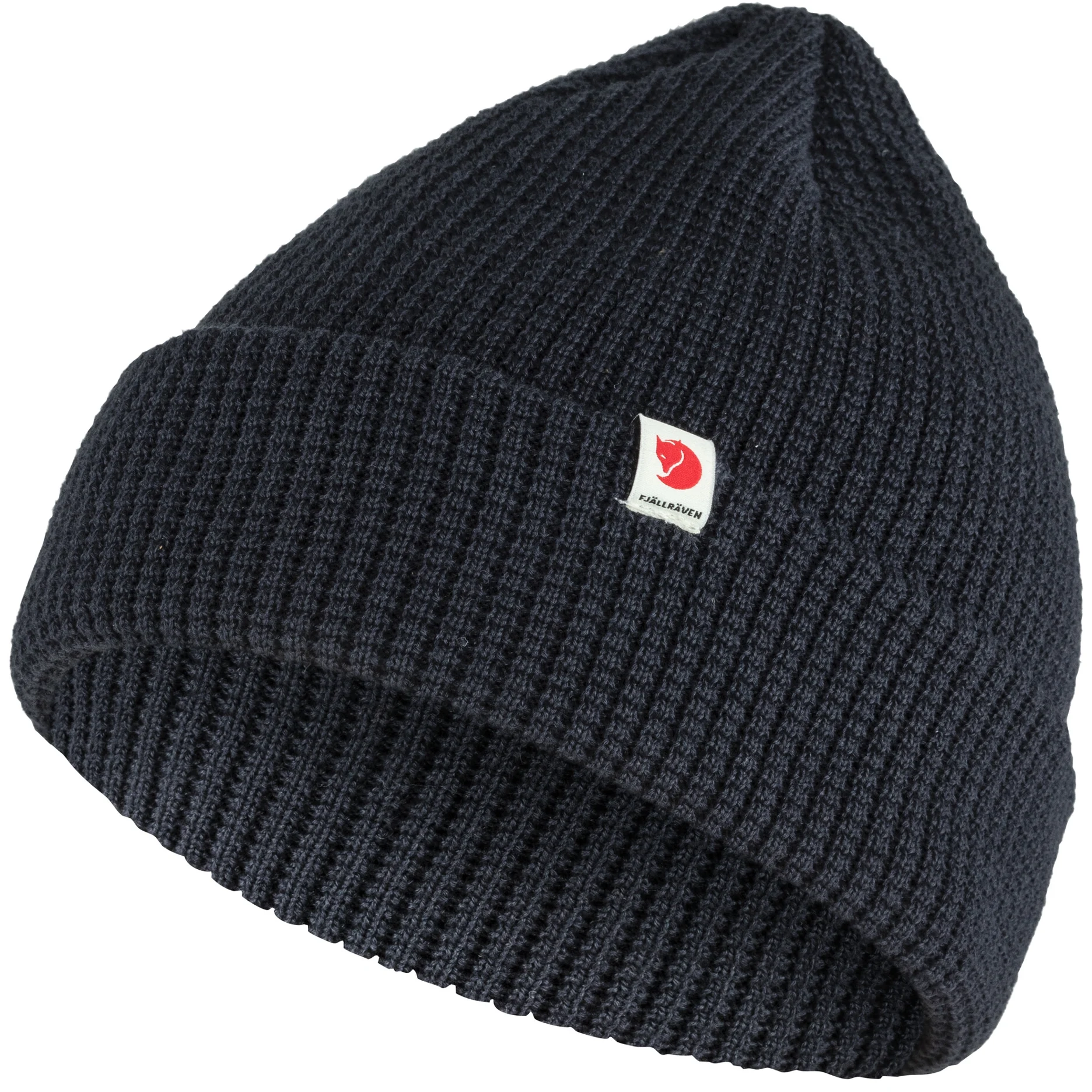 FJÄLLRÄVEN TAB HAT LIGHTWEIGHT KNITTED BEANIE DARK NAVY