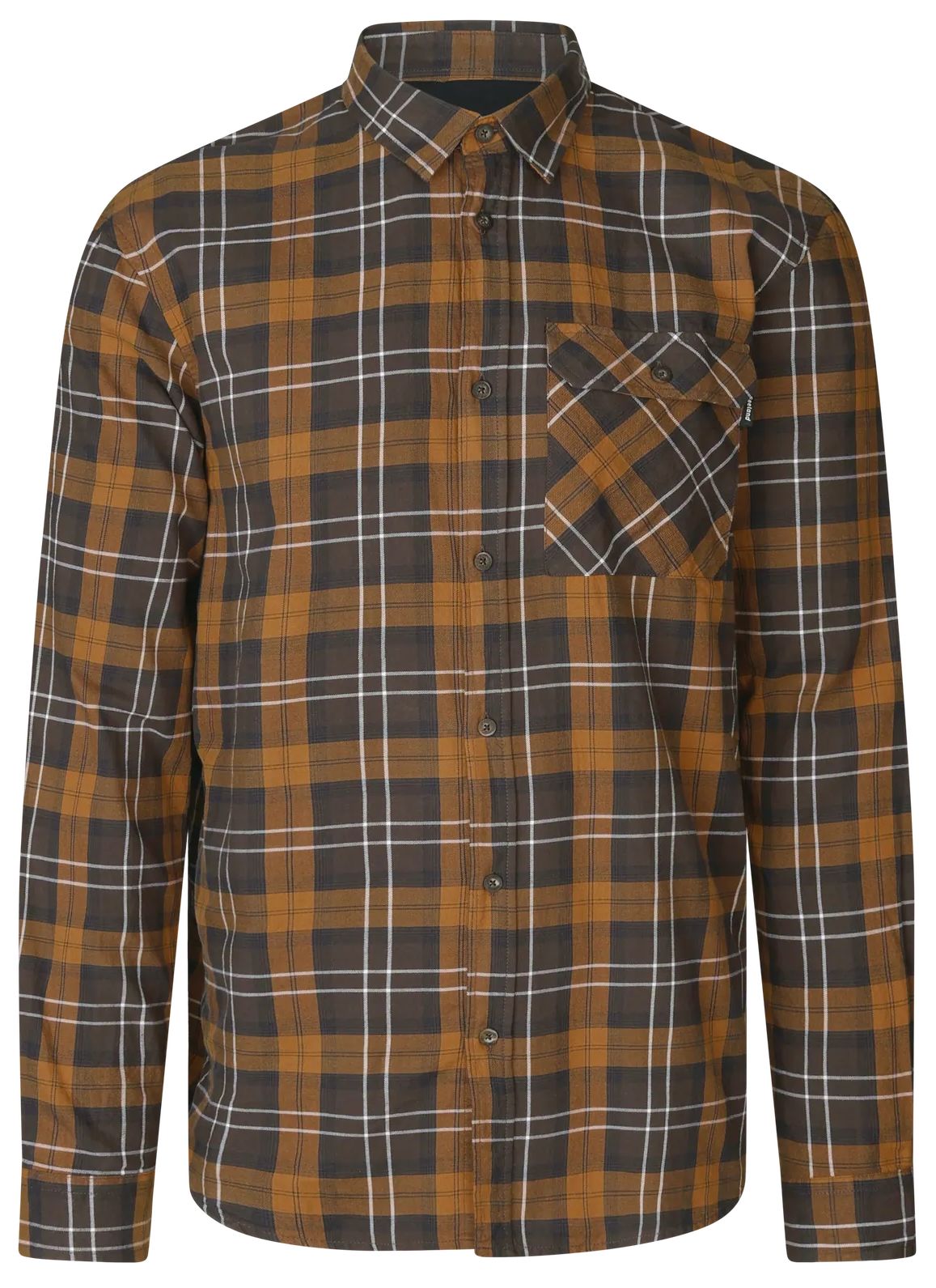 SEELAND GLEN FLANNEL SHIRT DARK BROWN/CAMEL CHECK