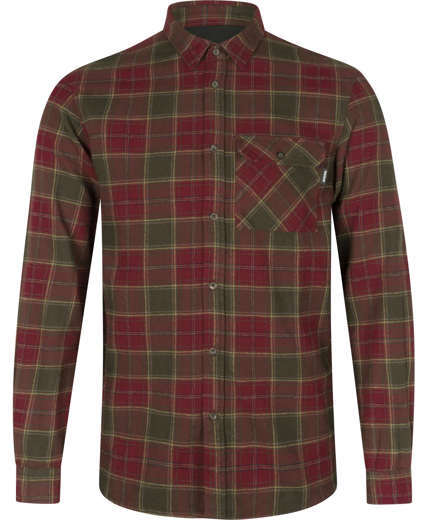 SEELAND GLEN FLANNEL SHIRT RED FOREST CHECK