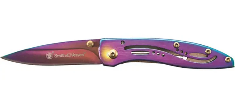 SMITH&WESSON DROP POINT FOLDING KNIFE RAINBOW